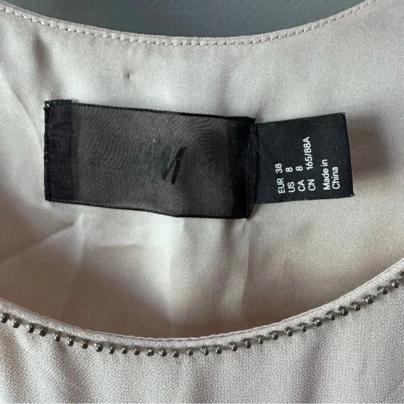 H&M Taupe/Cream Slip dress with embellishments. Size 8. GUC—see details - Picture 9 of 9
